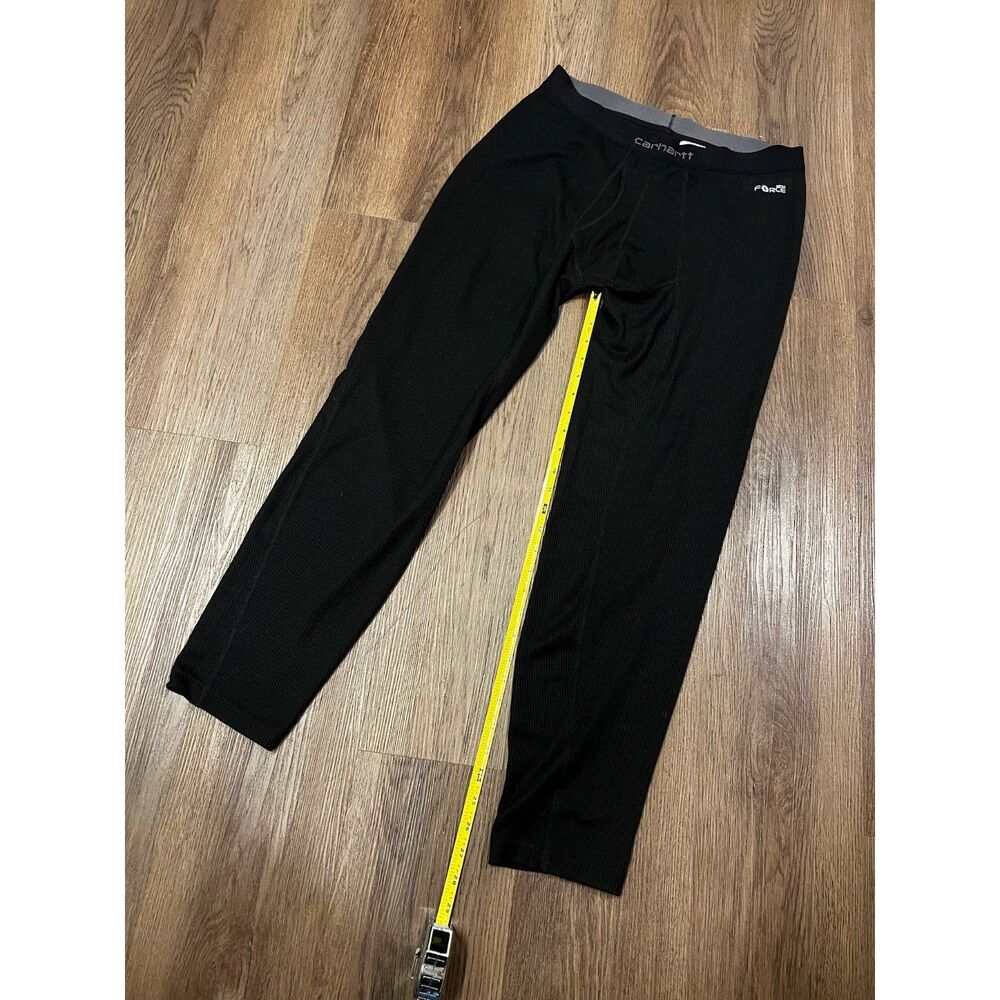 Carhartt force mens thermal base layer pants Large black waffle knit